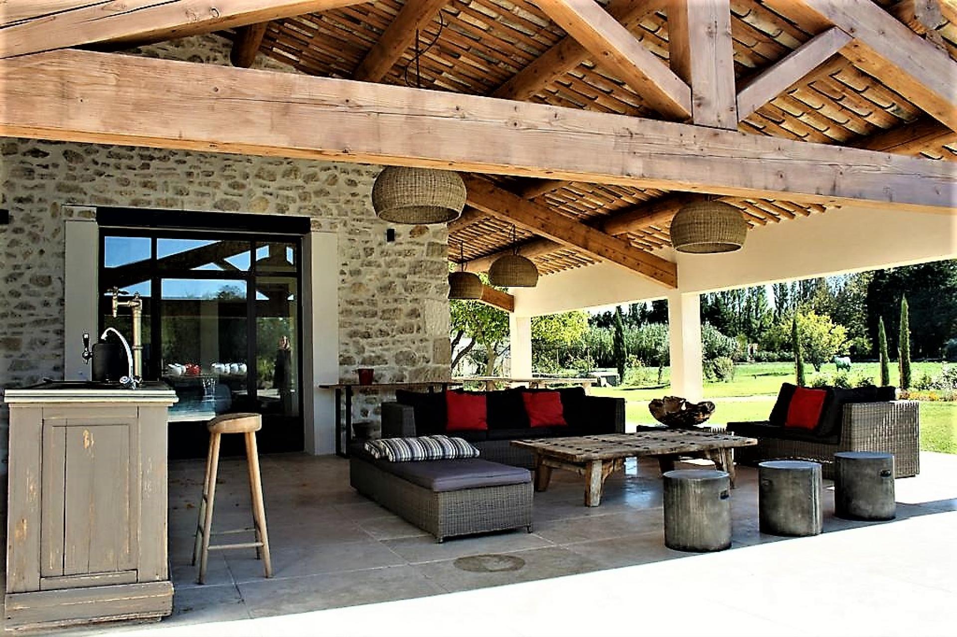 The terrace of a villa in Provence